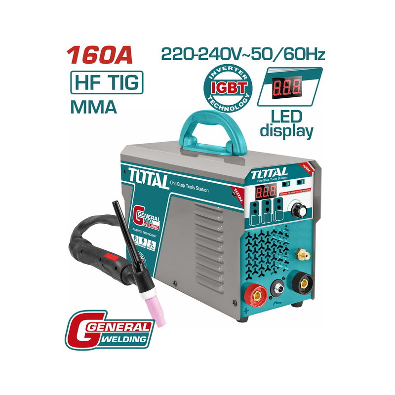 TOTAL ΗΛΕΚΤΡΟΚΟΛΛΗΣΗ INVERTER TIG/MMA 230V / 160A ΜΕ ΑΕΡΙΟ