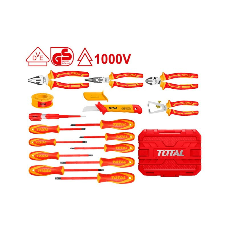 TOTAL ΚΑΣΕΤΙΝΑ ΕΡΓΑΛΕΙΩΝ ΧΕΙΡΟΣ 1000V VDE 16ΤΕΜ