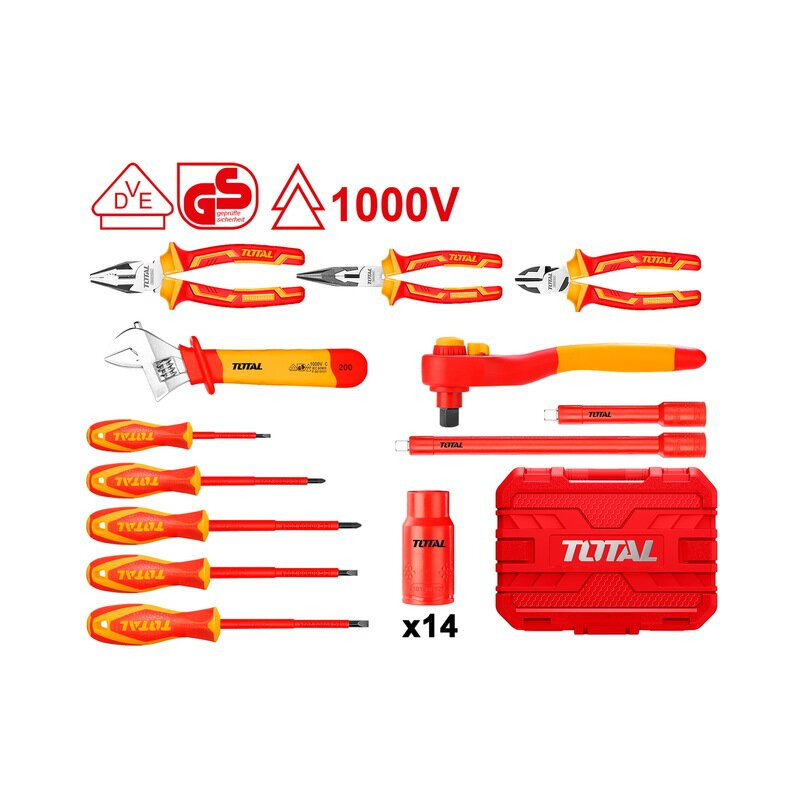 TOTAL ΚΑΣΕΤΙΝΑ ΕΡΓΑΛΕΙΩΝ ΧΕΙΡΟΣ 1000V VDE 26ΤΕΜ